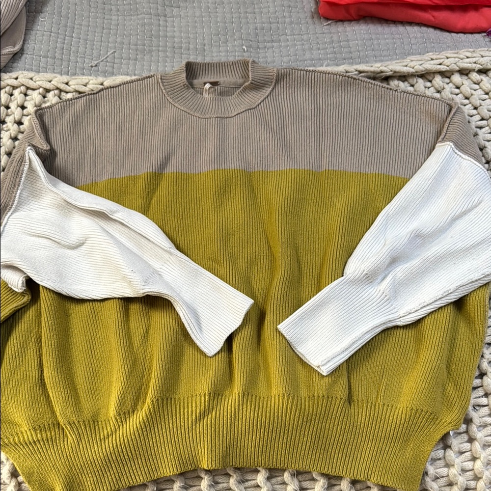 Free people Colorblock Easy Street Sweater